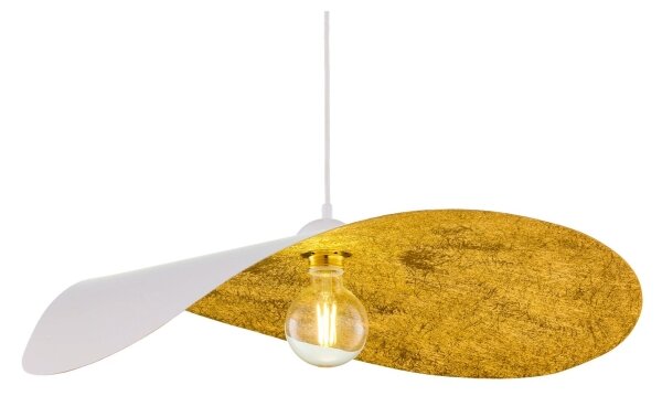 Lustră cu cablu LEAF 1xE27/15W/230V alb/auriu