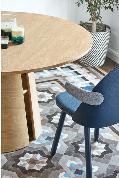 Masă de dining în culoare naturală rotundă cu aspect de lemn de stejar ø 137 cm Cep – Teulat
