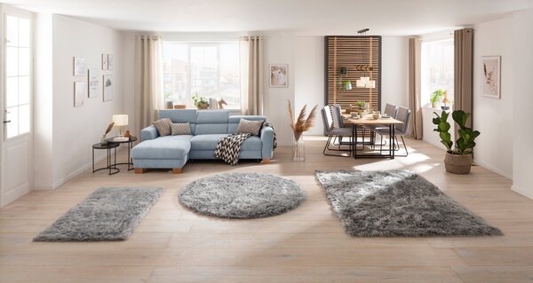 Covor Home affaire rotund Valeria, blana artificiala, gri, Ø 90 cm