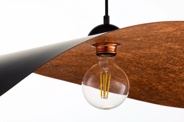 Lustră pe cablu LEAF 1xE27/15W/230V negru/cupru