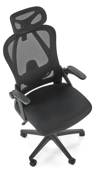 Scaun birou NEGRO, negru, plasa/panza, 59x63x123/130 cm