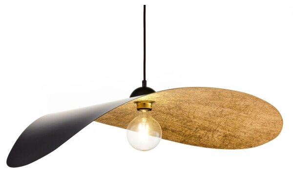 Lustră pe cablu LEAF 1xE27/15W/230V negru/auriu