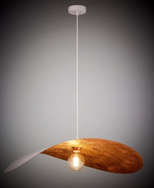 Candelabru pe cablu LEAF 1xE27/15W/230V alb/cupru