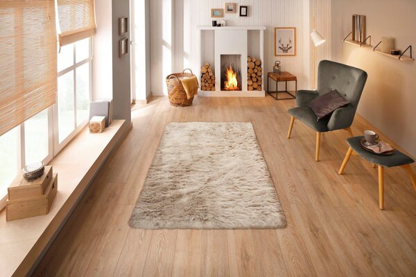Covor Guido Maria Triana, blana artificiala, taupe, 120/180 cm