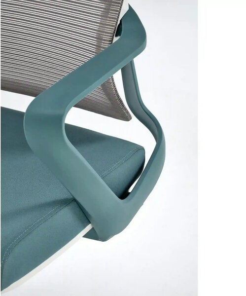 Scaun birou VESUVIO 2, turcoaz/alb, stofa/panza/polipropilena, 59x59x1