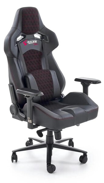 Scaun gaming BALDUR, negru, piele ecologica/metal, 80x75x129/134 cm