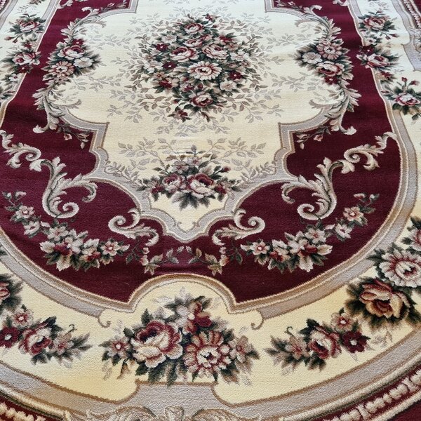Covor Clasic, Model Lotos 574 210 Rosu, Oval Rosu, 200x300
