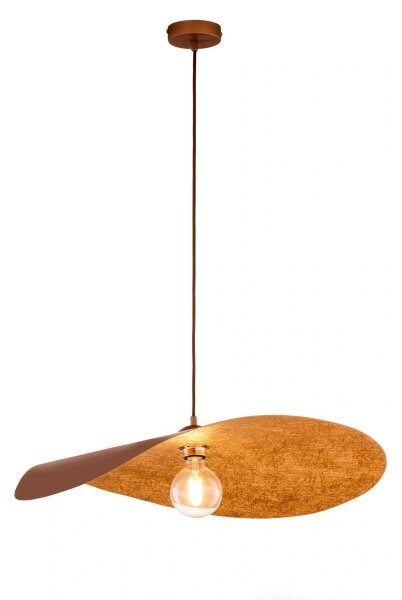 Lustră suspendată pe cablu LEAF 1xE27/15W/230V maro/cupru