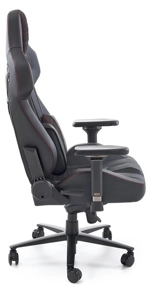 Scaun gaming BALDUR, negru, piele ecologica/metal, 80x75x129/134 cm