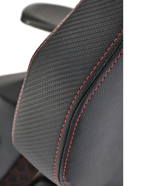 Scaun gaming BALDUR, negru, piele ecologica/metal, 80x75x129/134 cm