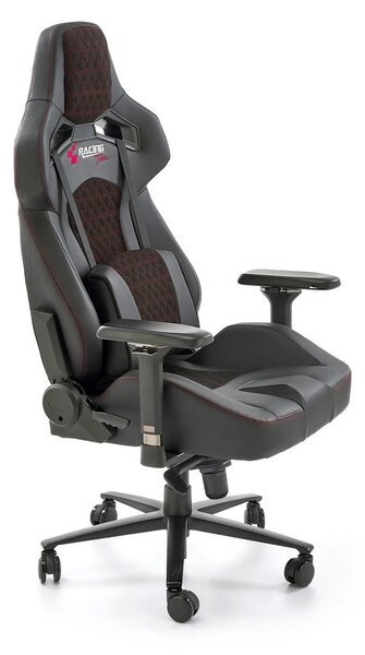 Scaun gaming BALDUR, negru, piele ecologica/metal, 80x75x129/134 cm