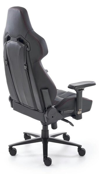 Scaun gaming BALDUR, negru, piele ecologica/metal, 80x75x129/134 cm