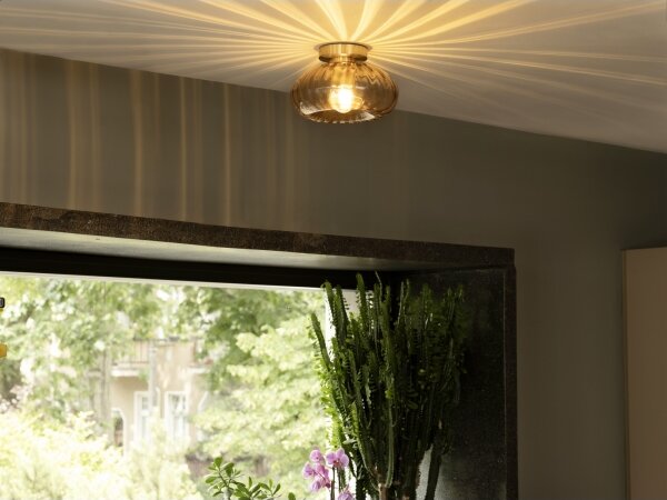 Osram - Plafonieră GOLD GLASS 1xE27/12W/230V diametru 28 cm auriu/fumuriu