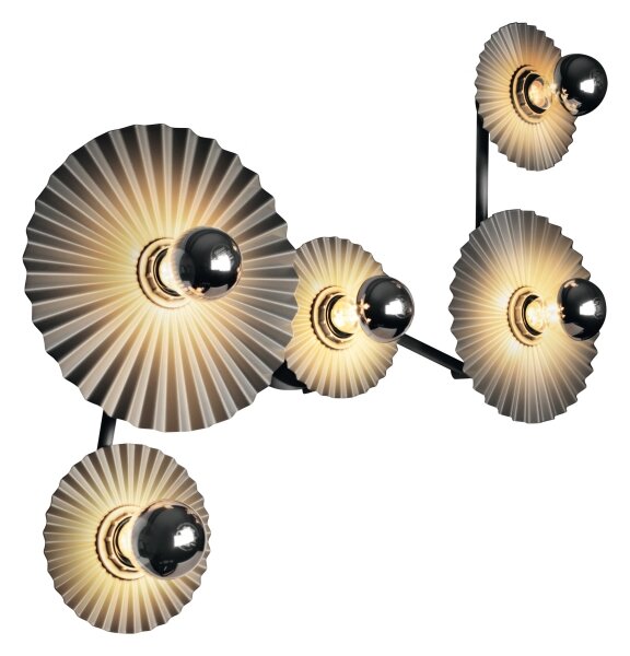 Osram - Aplică de perete PLISSEE 5xE27/15W/230V antracit