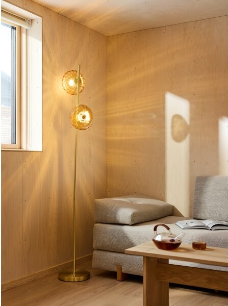 Osram - Lampadar GOLD GLASS 2xE14/12W/230V auriu/bej fumuriu