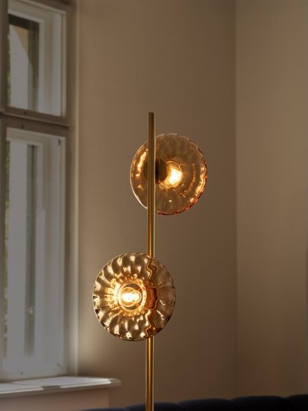 Osram - Lampadar GOLD GLASS 2xE14/12W/230V auriu/bej fumuriu