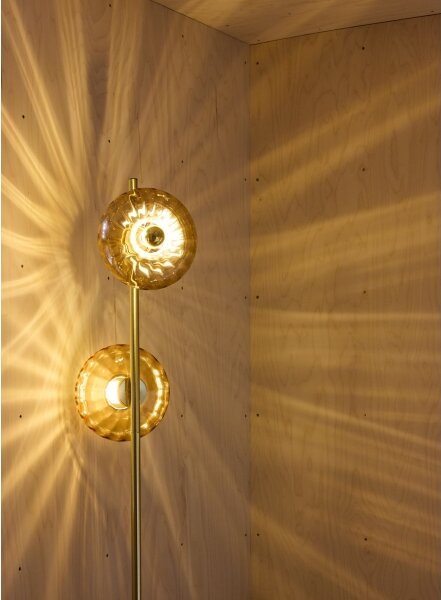 Osram - Lampadar GOLD GLASS 2xE14/12W/230V auriu/bej fumuriu