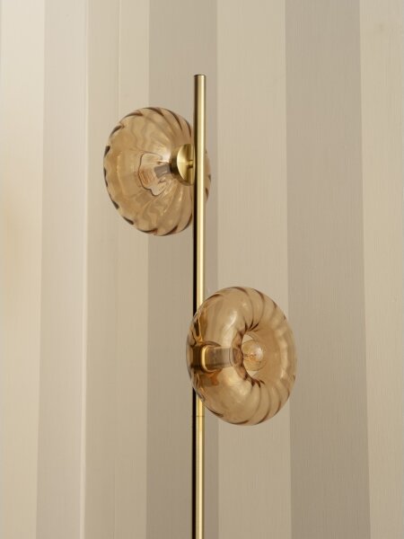 Osram - Lampadar GOLD GLASS 2xE14/12W/230V auriu/bej fumuriu