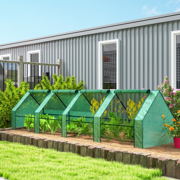 Outsunny Mini Seră Portable Tunel pentru Creșterea Plantelor și Florilor cu Uși Rulabile cu Fermoar, Verde | Aosom Romania