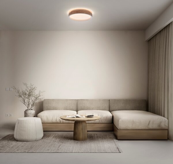 Osram -LED Plafonieră dimabilă MARIANO LED/16W/230V diam. 31 cm stejar/alb