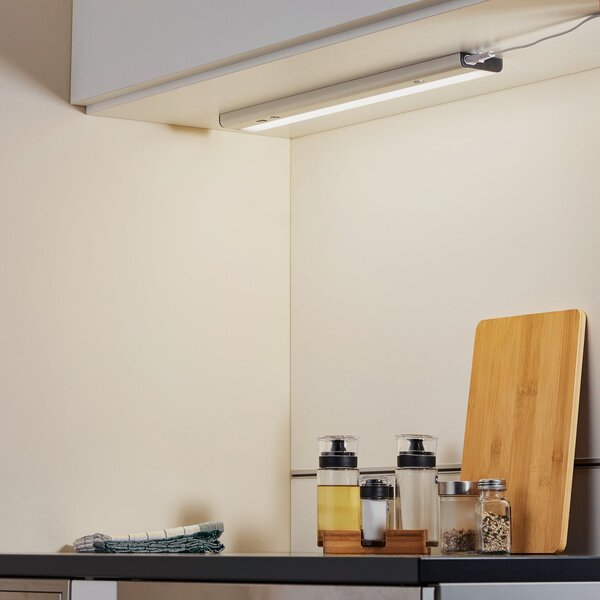 LEDVANCE Linear Flat lampă sub dulap 3.000K senzor, Gri, Bucătărie, Metal, Modern