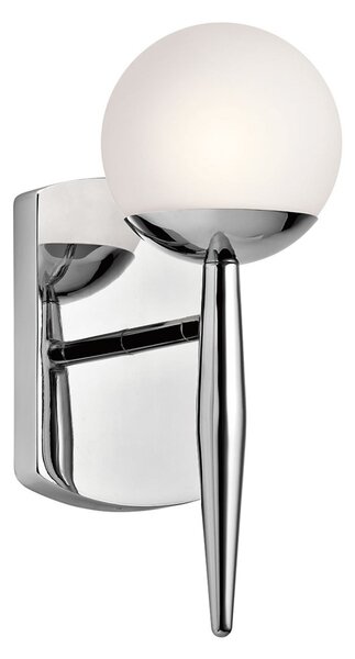 KICHLER Aplică de perete LED baie Jasper, 1 bec, Metalic, Baie, Metal, Modern, Lanterne de perete