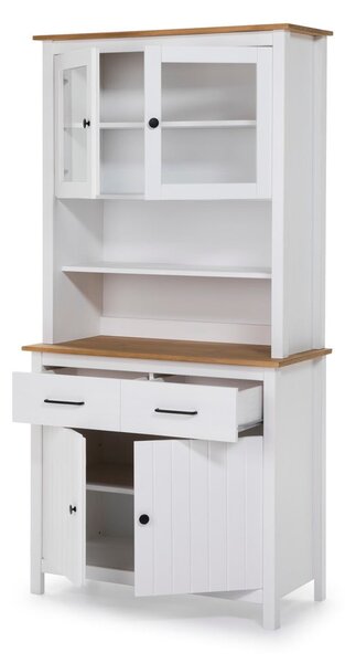 Vitrină albă din lemn de pin 90x180 cm Miranda – Marckeric