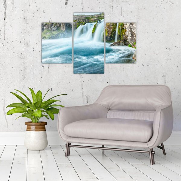 Tablou - Stânci și cascade (90x60 cm)