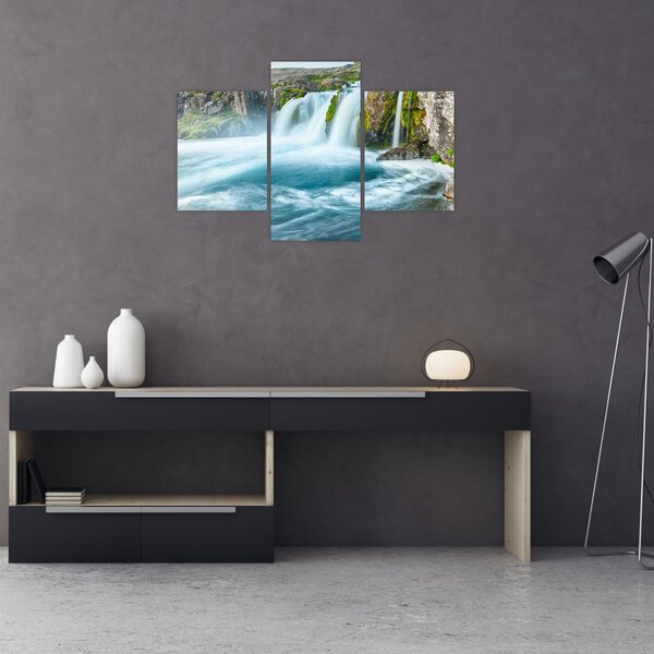 Tablou - Stânci și cascade (90x60 cm)