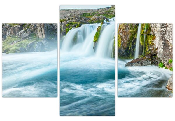 Tablou - Stânci și cascade (90x60 cm)