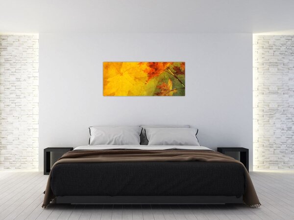 Tablou - Frunze de toamnă (120x50 cm)
