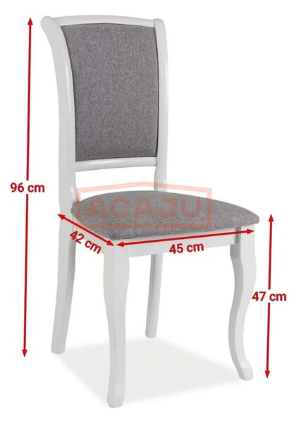 Scaun MN-SC, gri/alb, stofa/lemn, 45X42X96 cm