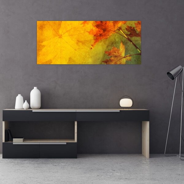 Tablou - Frunze de toamnă (120x50 cm)