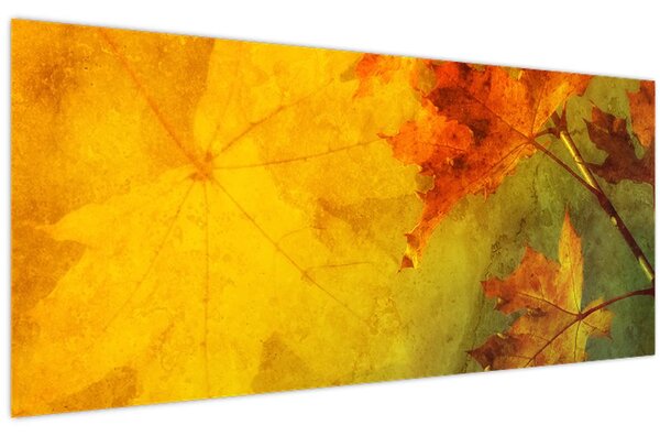 Tablou - Frunze de toamnă (120x50 cm)