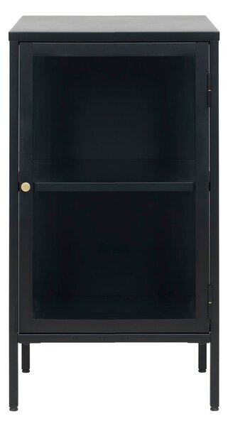 Comodă cu uși de sticlă Unique Furniture Carmel, lungime 45,3 cm, negru