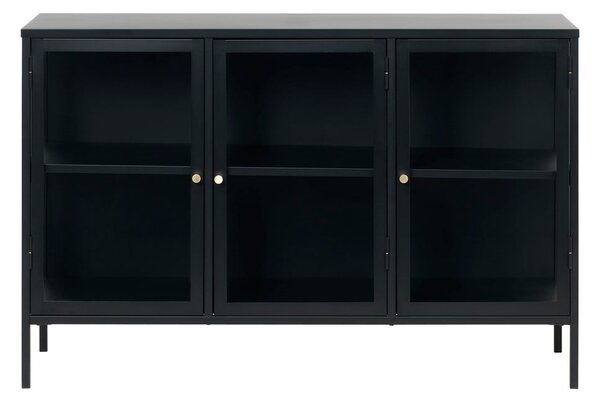 Vitrină neagră din metal 132x85 cm Carmel – Unique Furniture