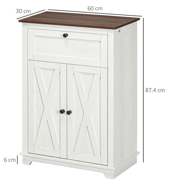HOMCOM Bufet de depozitare cu multiple spații de depozitare, 2 uși cu raft reglabil, 1 sertar, 60L x 30Ad x 87,5Î cm | Aosom Romania