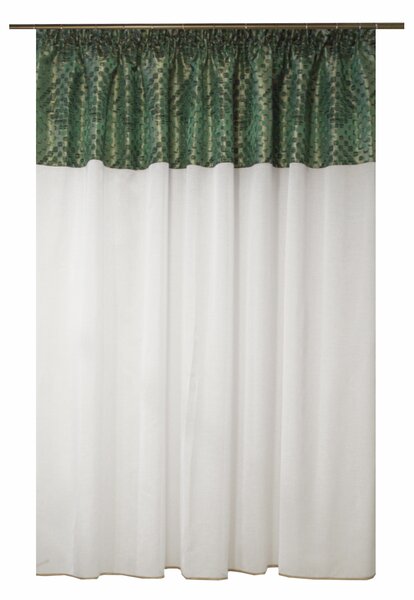 Perdea Velaria in alb cu verde, 200x155 cm