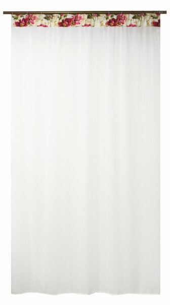 Perdea Velaria bamboo alb cu flori, 145x195 cm