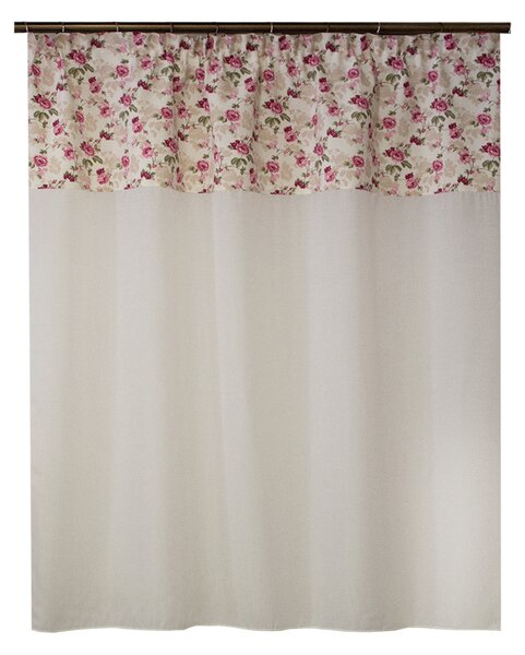 Perdea Velaria ivoire cu flori, 130x140 cm