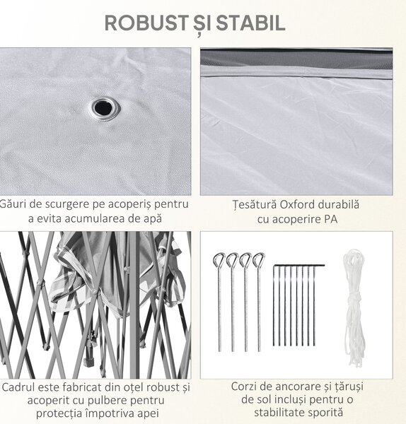 Outsunny Foișor Pliabil cu Plasă de Țânțari, Baldachin Dublu, Înălțime Reglabilă și Geantă, 330x330x288 cm, Bej | Aosom Romania
