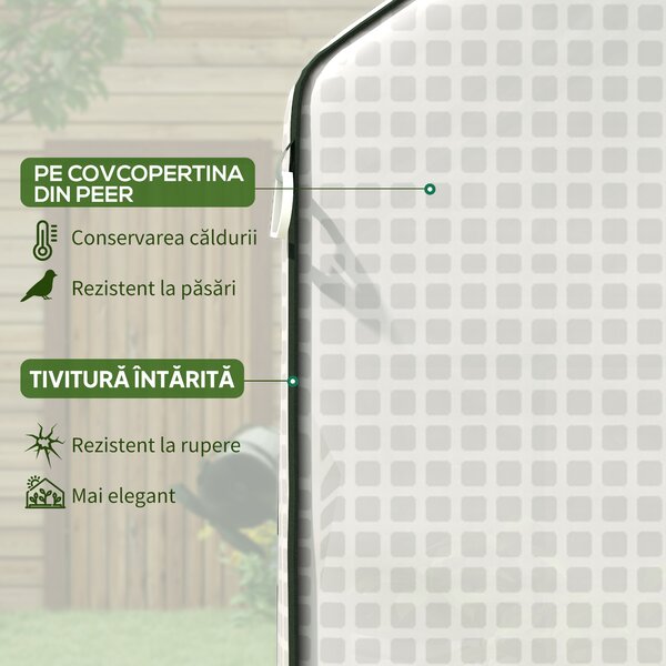 Outsunny Acoperire de Înlocuire Greenhouse Walk-in din PE cu Ușă Rulantă și Ferestre, 143 x 70 x 190cm, Verde | Aosom Romania