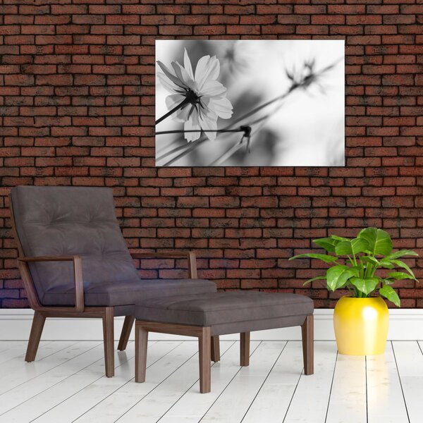 Tablou - Flori alb-negru (90x60 cm)