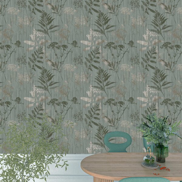 Tapet Verde botanic, Tapet flori, a00963 : Uwalls.ro