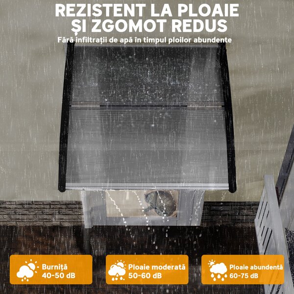 Outsunny Copertina moderna din policarbonat, 110x60x18 cm, gri | Aosom Romania