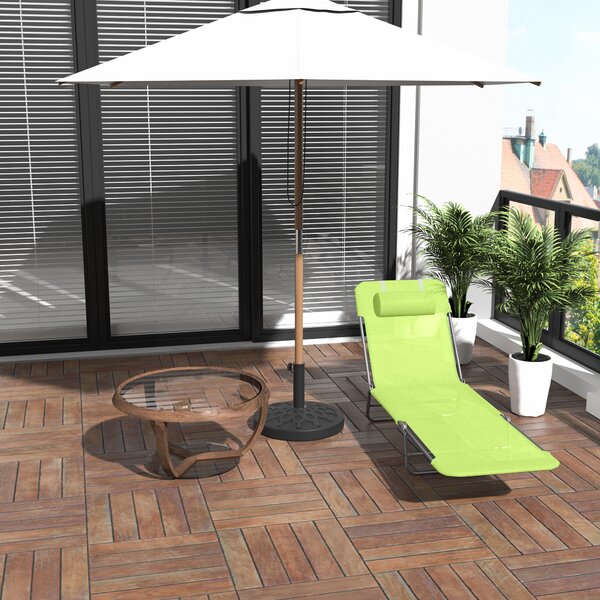 Outsunny Sezlong pentru Gradina Pliabil cu Spatar Reclinabil Verde deschis | Aosom Romania