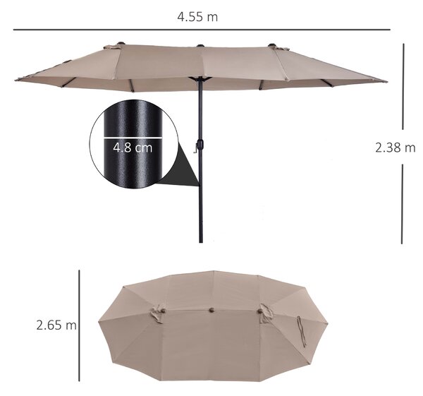 Outsunny umbrele de gradina umbrela dubla 4.6m gradina piscina | Aosom Romania