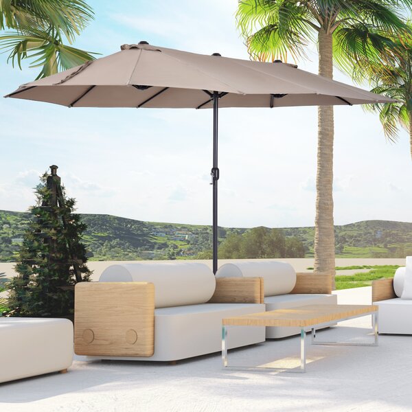 Outsunny umbrele de gradina umbrela dubla 4.6m gradina piscina | Aosom Romania