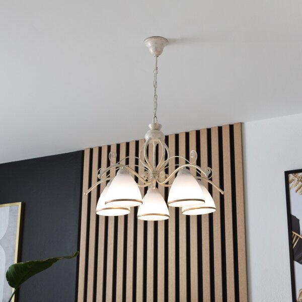 Brilagi - Lustră LED pe lanț ANTICO 5xE27/60W/230V 3000K patină albă