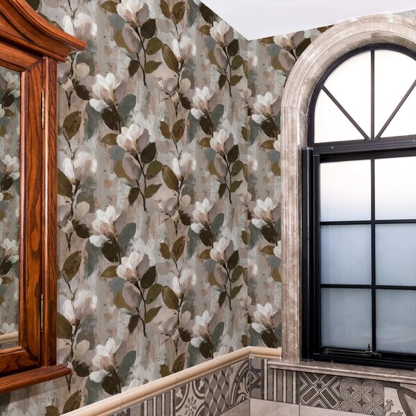 Tapet Pensule florale, Tapet flori, a00968v1 : Uwalls.ro